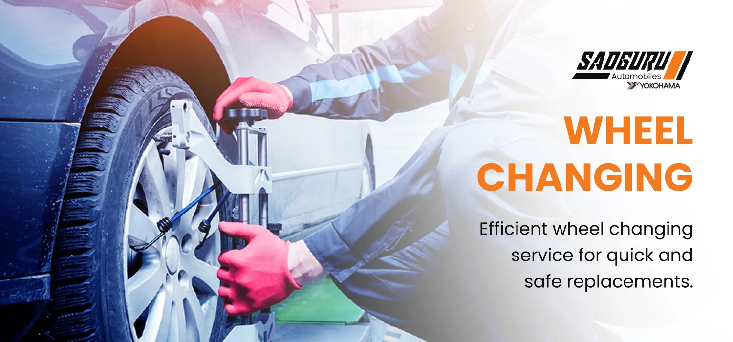 Tyre changing service at Sadguru Automobiles Raipur