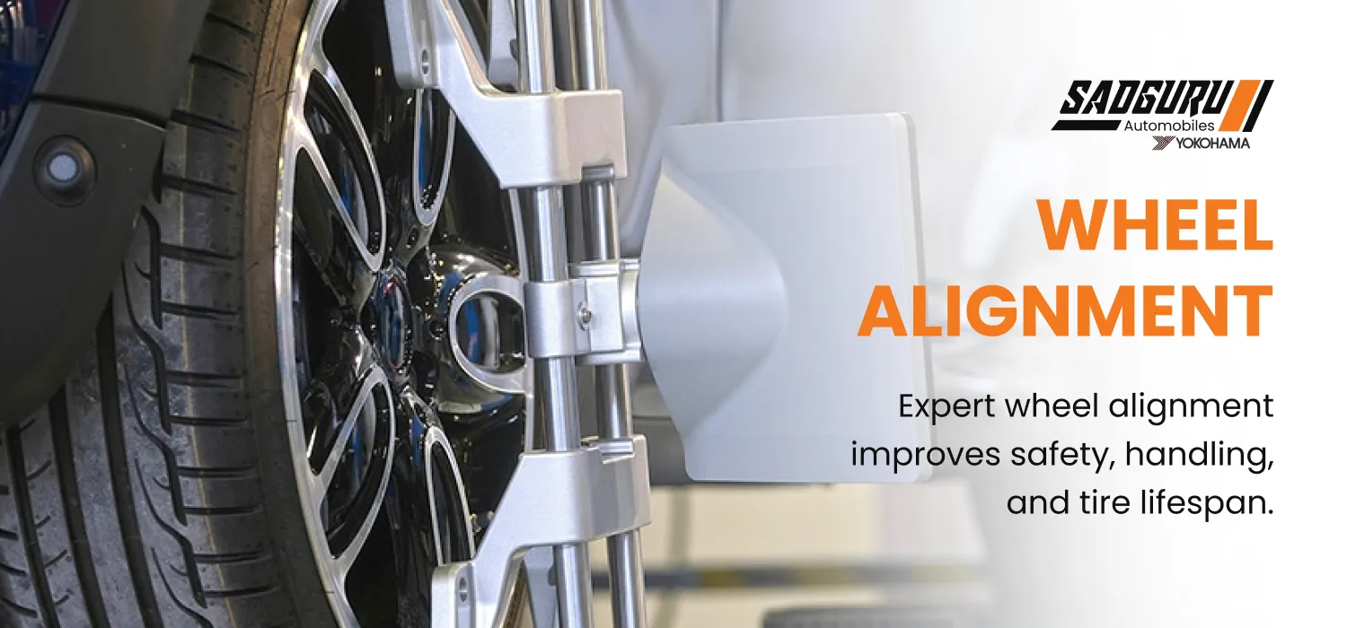 Wheel alignment service at Sadguru Automobiles Raipur
